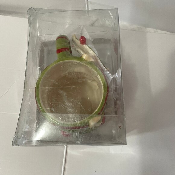 NOB Kringle's Kitchen Holiday Mug Gift Set: Elf Ceramic Mug & Spoon Rest Bad Box - Picture 9 of 11